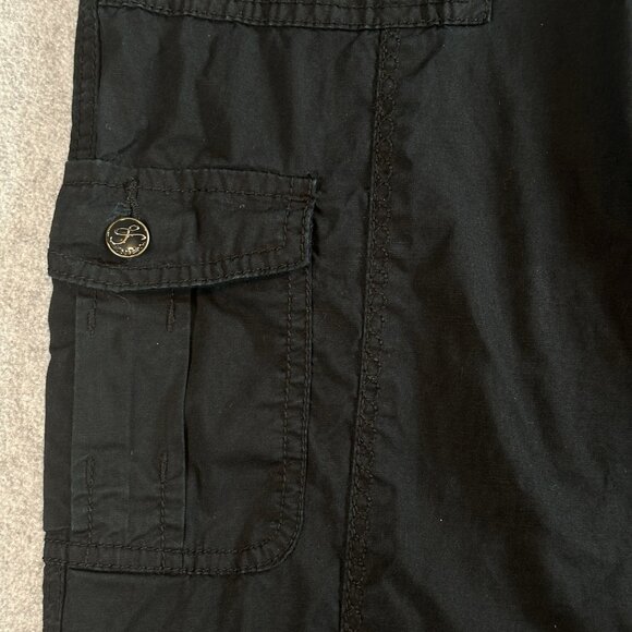 Style & Co Black Cargo Pants Size 8 Roll Tab Utility Pockets Stretch Grunge - Picture 8 of 16
